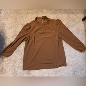Brown Long Sleeve Blouse